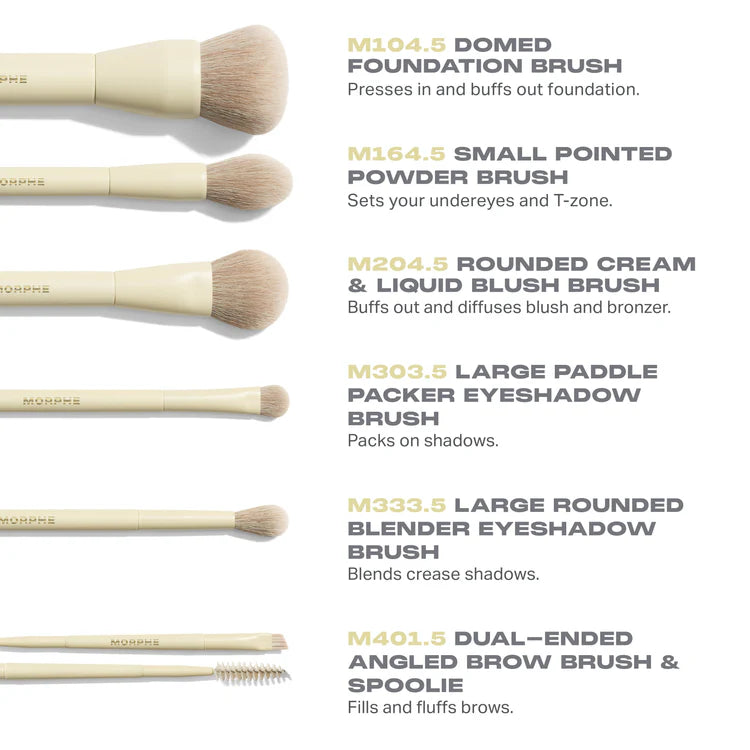 MORPHE JUEGO DE 6 PIEZAS DE CEPILLOS DE VIAJE BUTTERY BLENDS