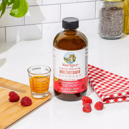 MaryRuth Multivitamínico vegano líquido matutino de - Frambuesa    El que lo inició todo! Apoya las necesidades de nutrientes de tu cuerpo, todo sin pastillas difíciles de tomar.