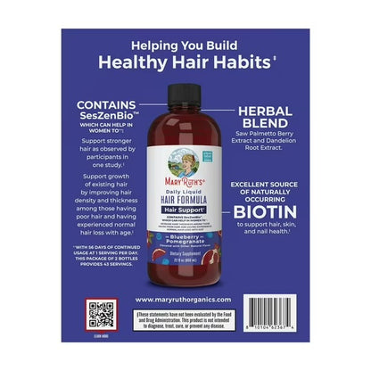 MaryRuth's Daily Liquid Hair Formula, Apoya el cabello más grueso y lleno de forma natural