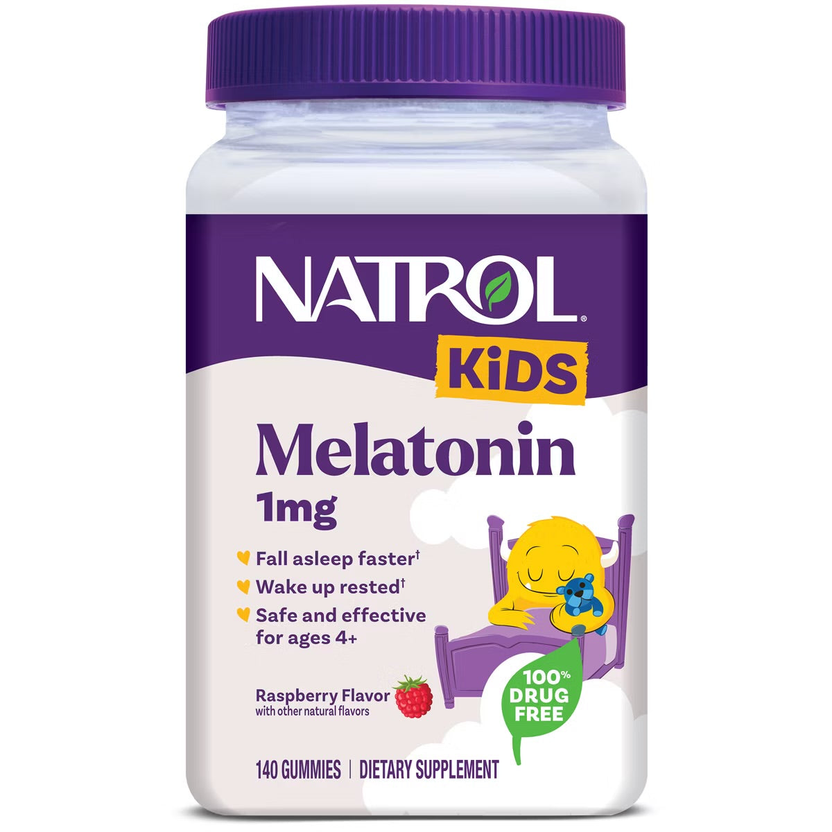 Natrol Kids' Melatonin 1mg Sleep Aid Gummies - Raspberry - 140ct