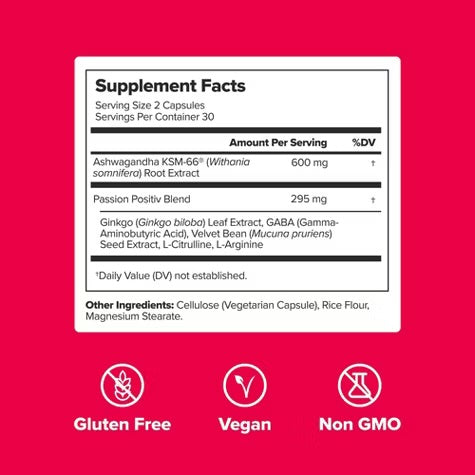 O Positiv URO - Suplemento dietético para la humedad vaginal y el estado de ánimo, que favorece la sequedad vaginal, la intimidad y la función sexual (60 unidades)