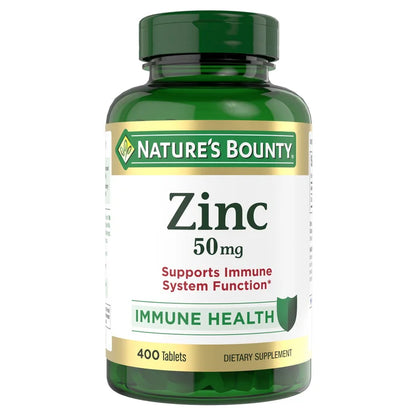 Nature's Bounty Zinc 50 mg, 400 Caplets Nutre tu sistema inmunológico con tabletas de zinc aptas para vegetarianos de Nature's Bounty.