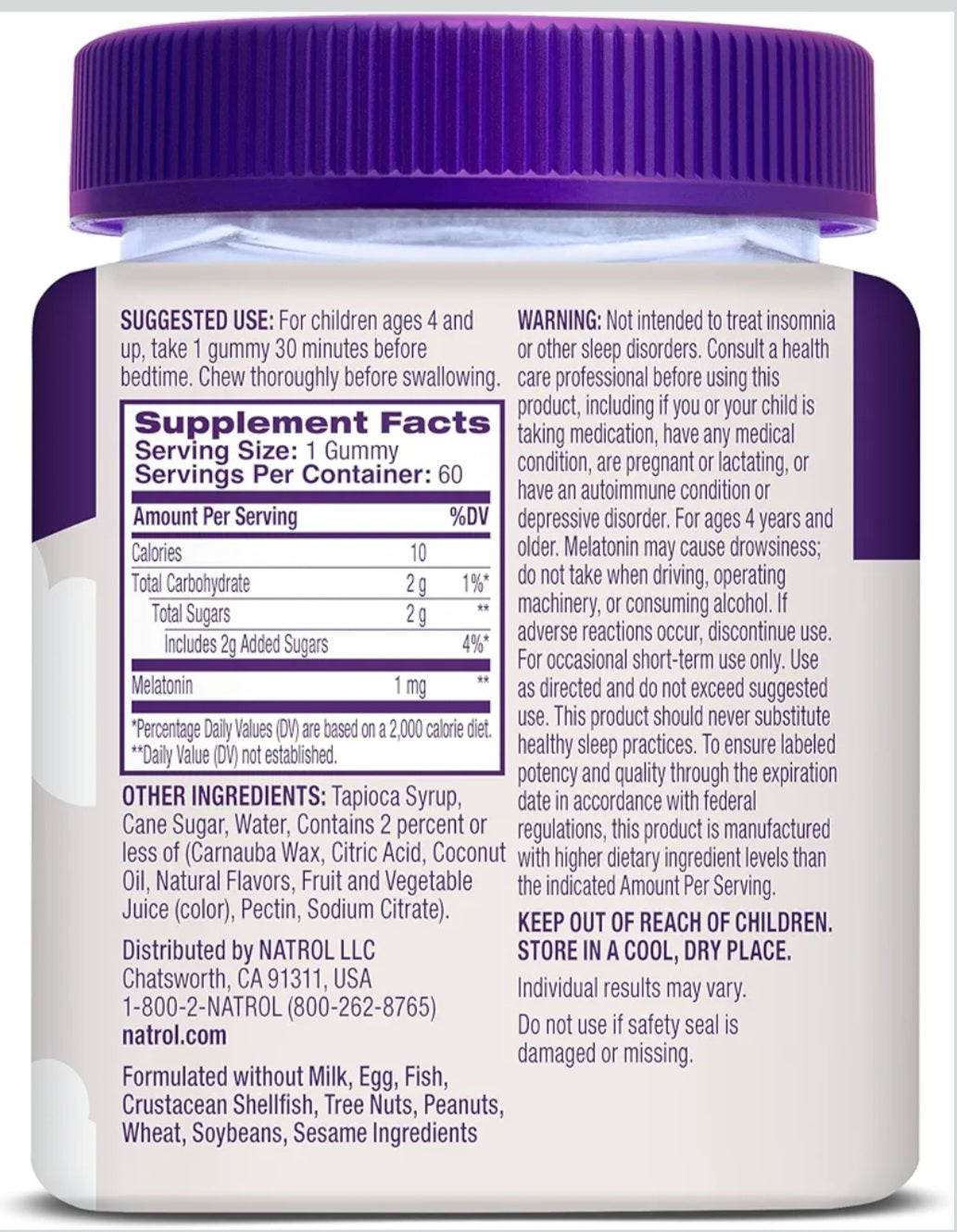 Natrol Melatonin 10mg Gummies (200 gomitas)