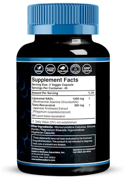 NAD+ Resveratrol 1500mg (Wellness LabsRx)