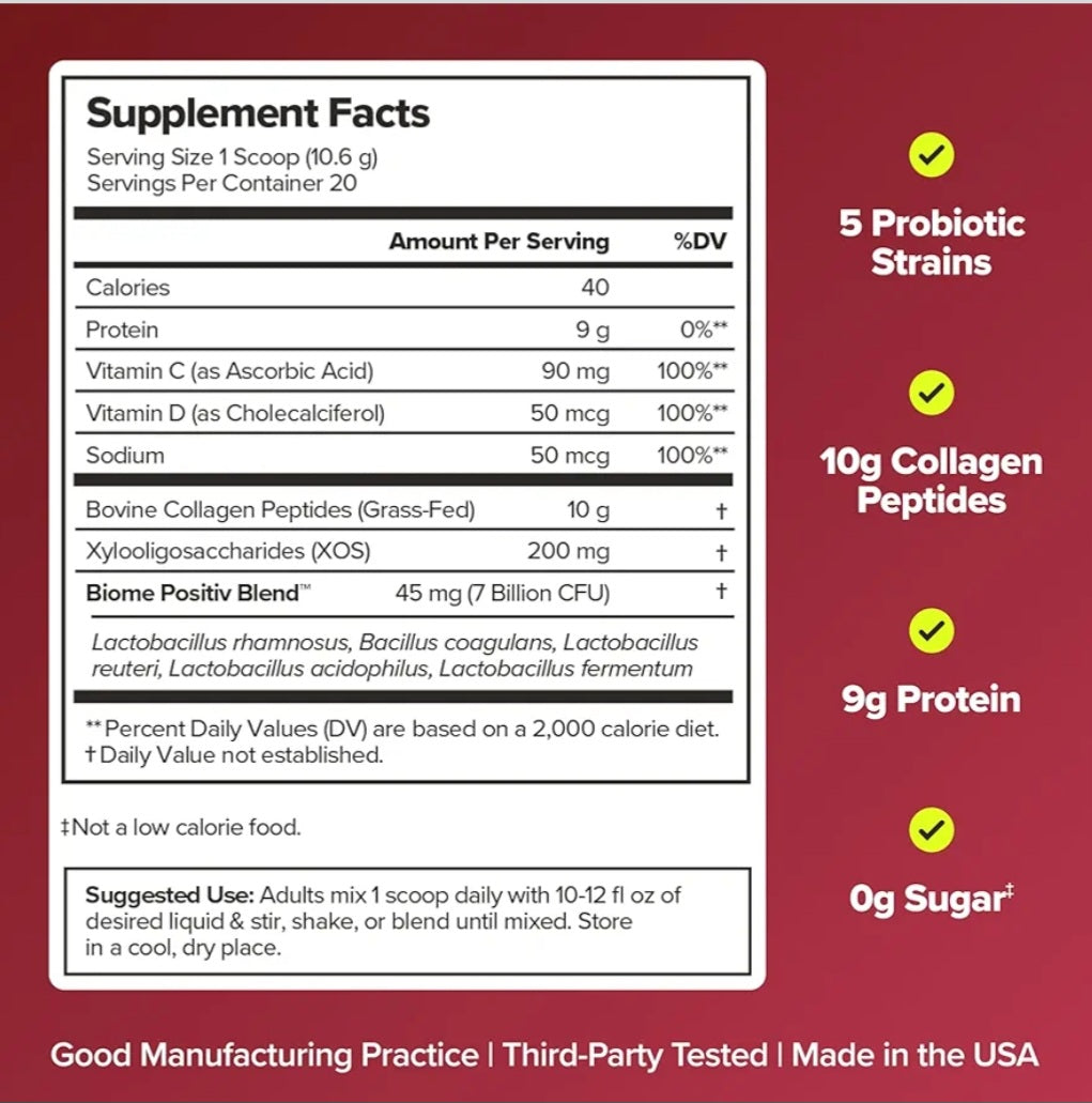 URO Women's Probiotic + Collagen Peptides Powder (O Positiv Health)