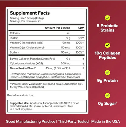 URO Women's Probiotic + Collagen Peptides Powder (O Positiv Health)