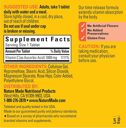 Nature Made Vitamin C 1000mg Extra Strength (100 Tablets)