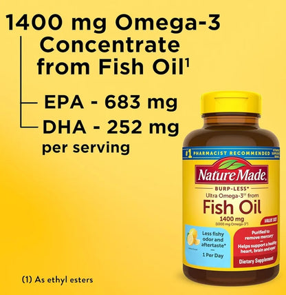 Nature Made Ultra Omega-3 de Aceite de Pescado 1400mg