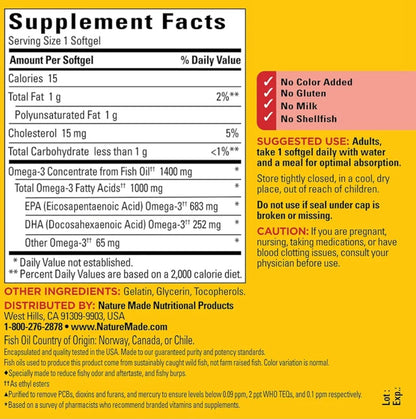 Nature Made Ultra Omega-3 de Aceite de Pescado 1400mg