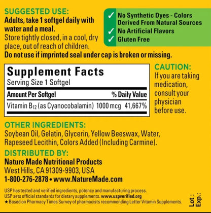 Nature Made Vitamin B12 1000mcg