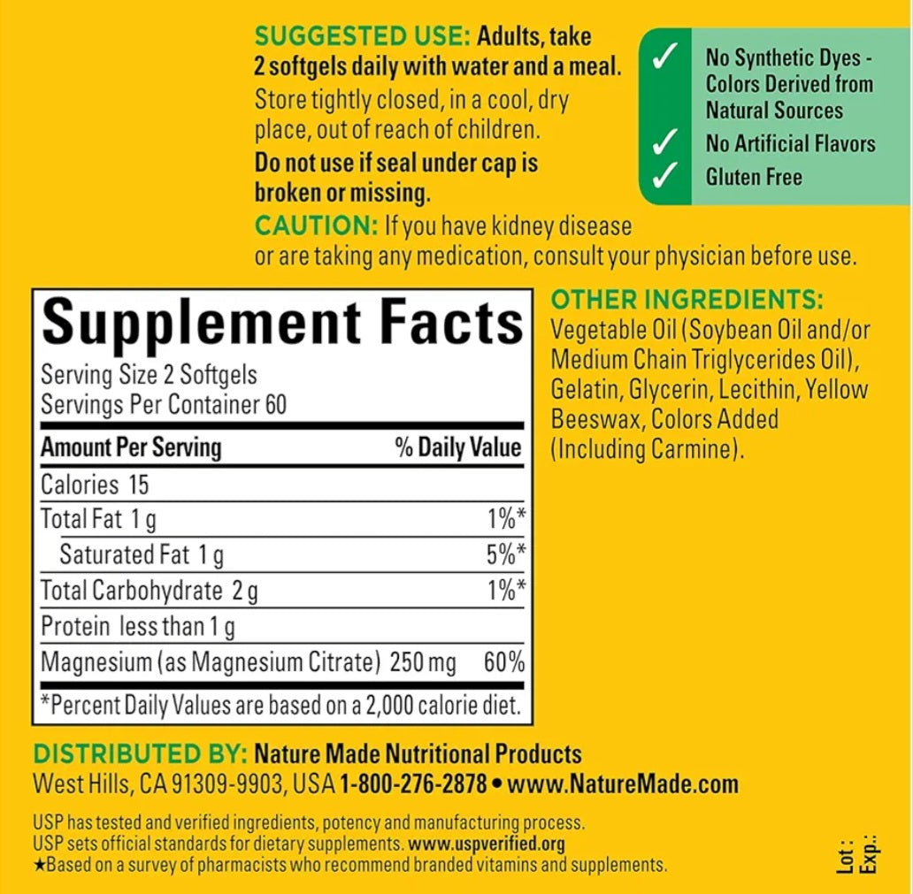 Nature Made Magnesium Citrate 250mg