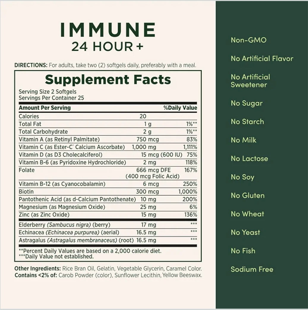Nature's Bounty Immune 24 Hour+