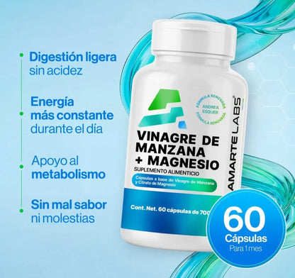 Vinagre de Manzana + Magnesio de Amarte Labs