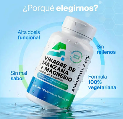 Vinagre de Manzana + Magnesio de Amarte Labs