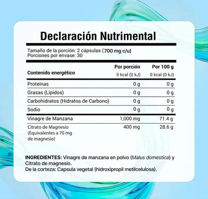 Vinagre de Manzana + Magnesio de Amarte Labs