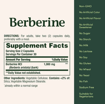 Nature's Bounty Berberine 1000mg