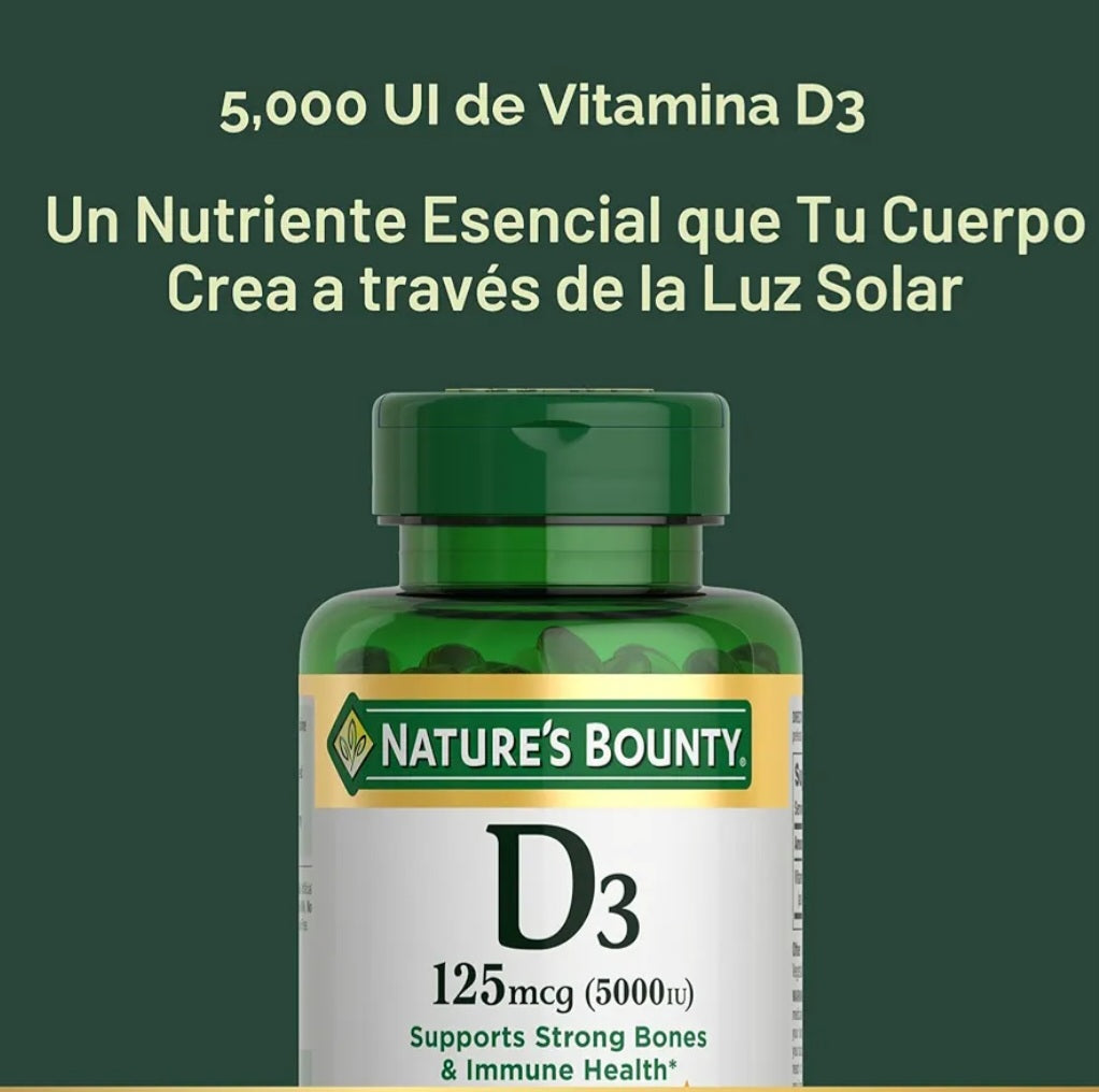 Nature's Bounty D3 125mcg (5000 IU)