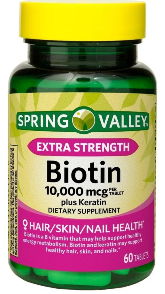 Spring Valley Extra Strength Biotin con Queratina