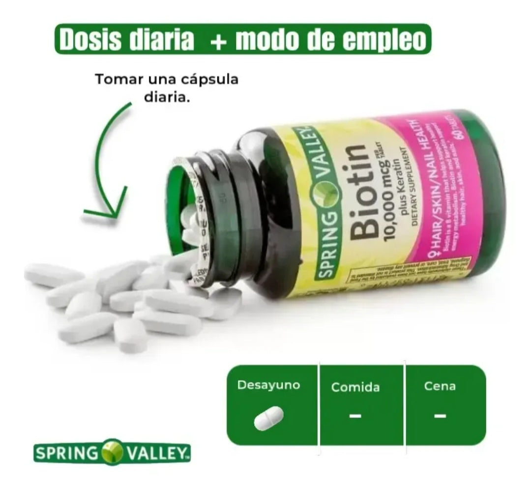 Spring Valley Extra Strength Biotin con Queratina