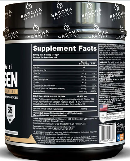 Hydrolyzed Multi Collagen Sascha Fitness - Caramel Macchiato