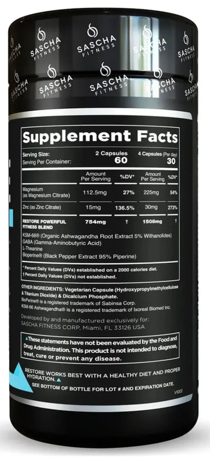 RESTORE Cortisol Night Support Sascha Fitness