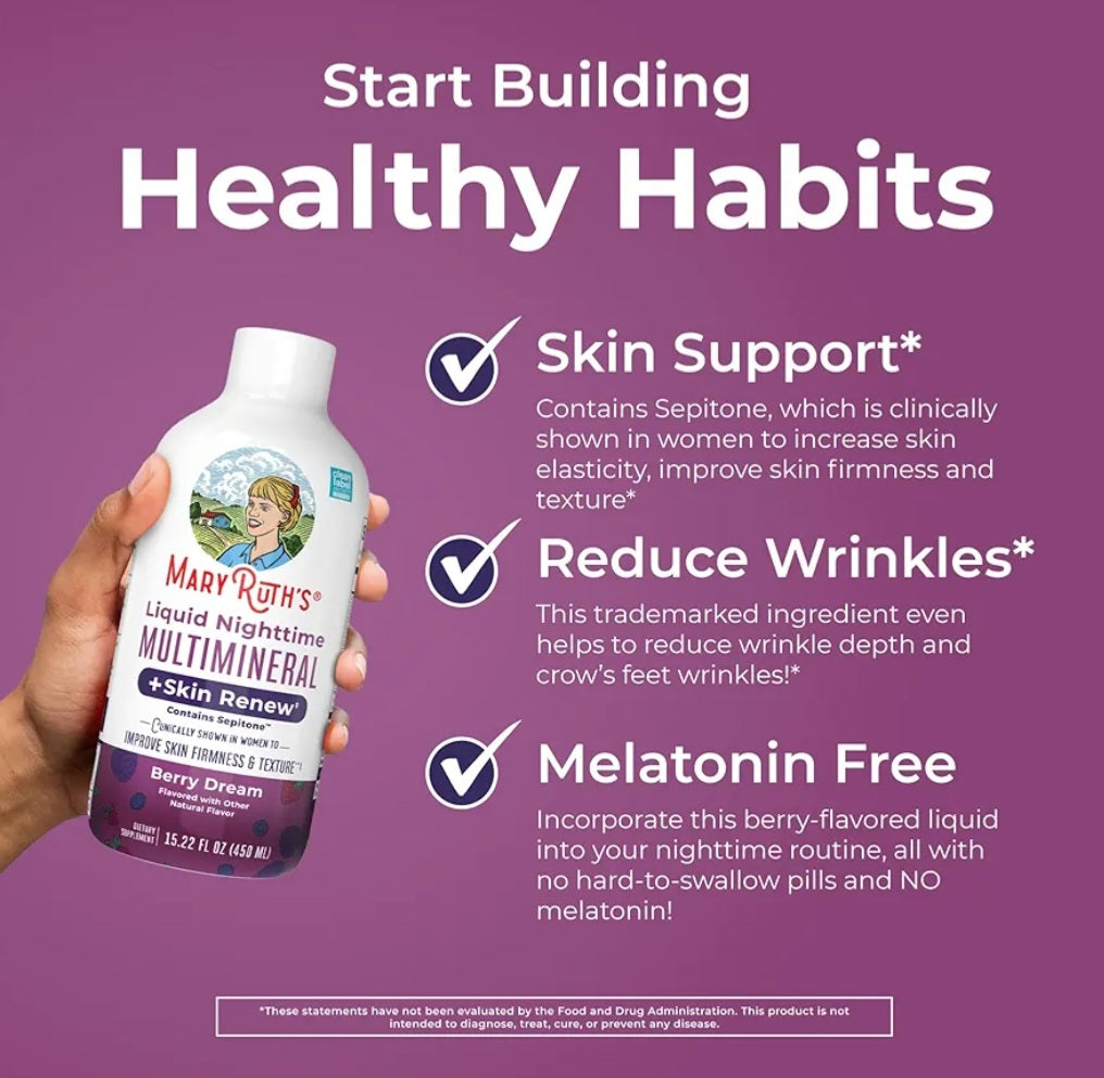 MaryRuth's Liquid Nighttime Multimineral + Skin Renew