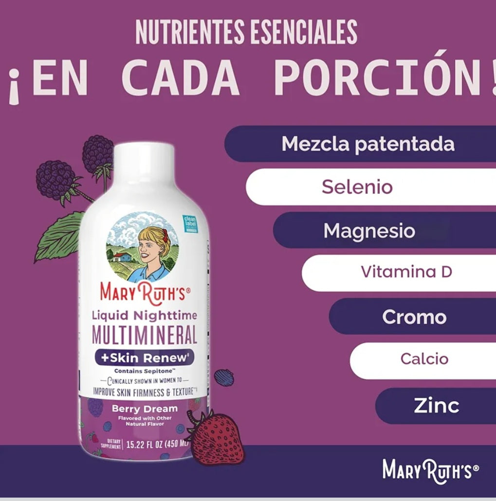 MaryRuth's Liquid Nighttime Multimineral + Skin Renew