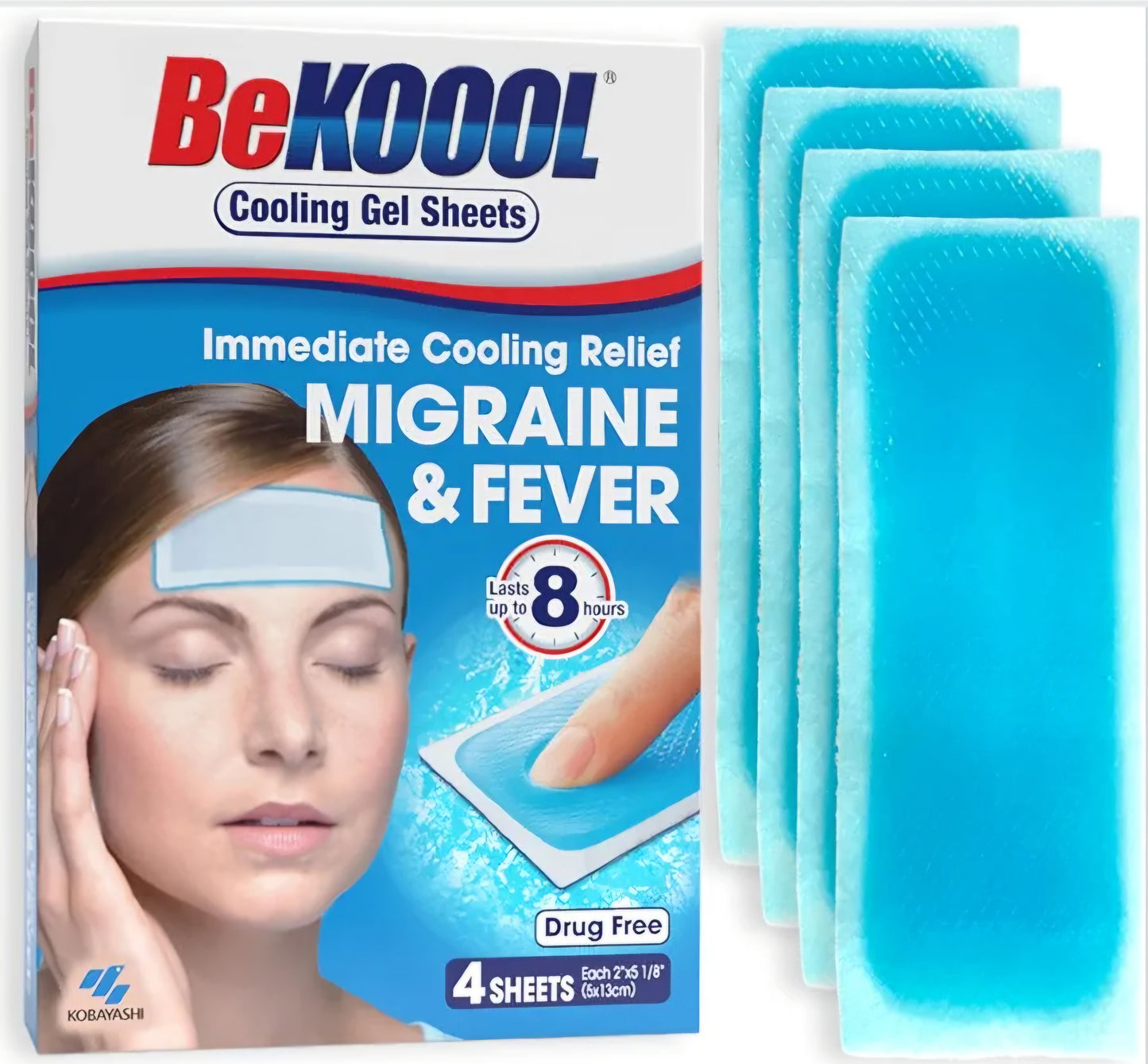 BeKOOOL Cooling Gel Sheets Migraine & Fever